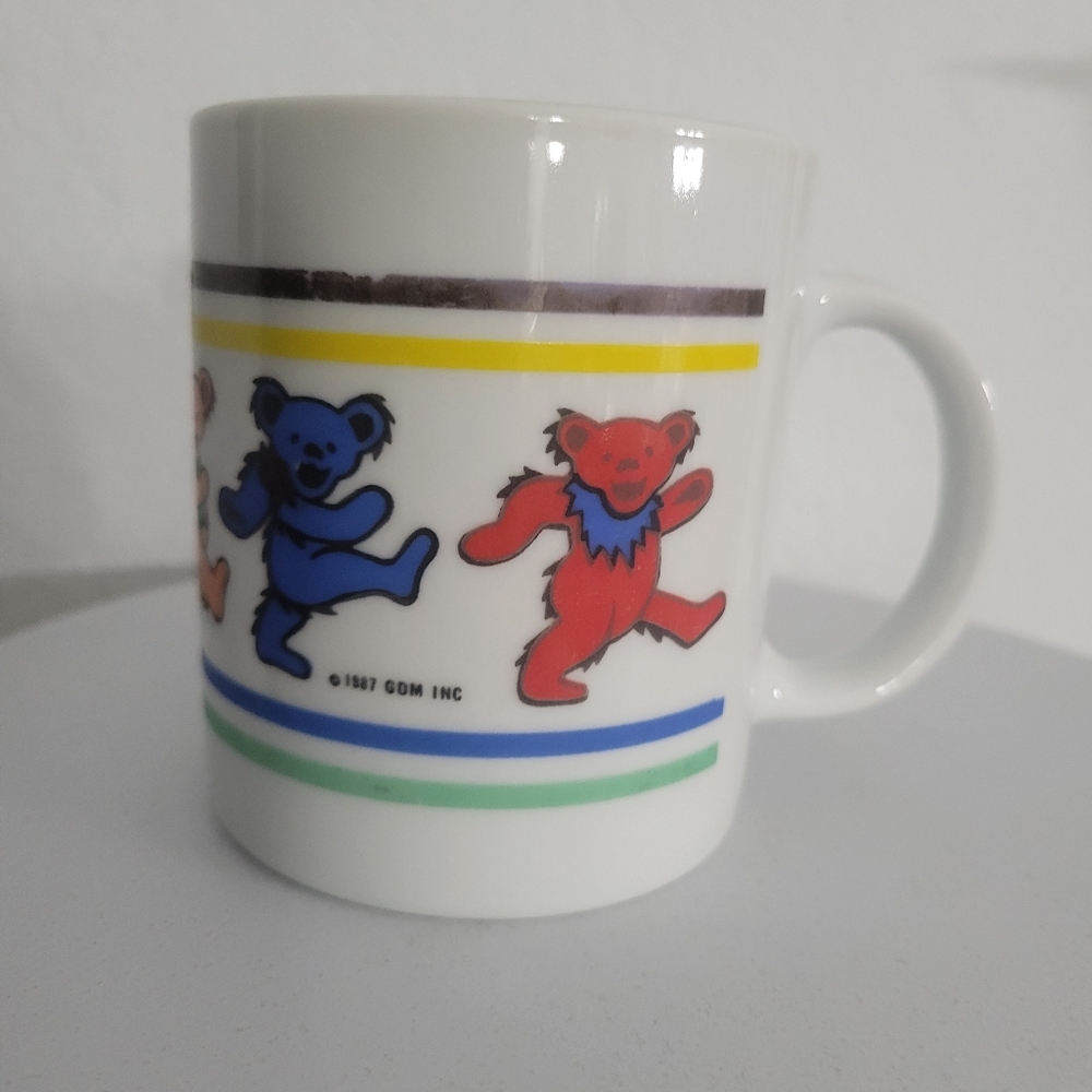 Dancing Bear Grateful Dead Coffee Mug Tea Cup Colorful Bears Latte Mug